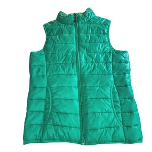 Polar Edge Womens Vest Puffer‎ Sleeveless Jacket Small Green Lightweight